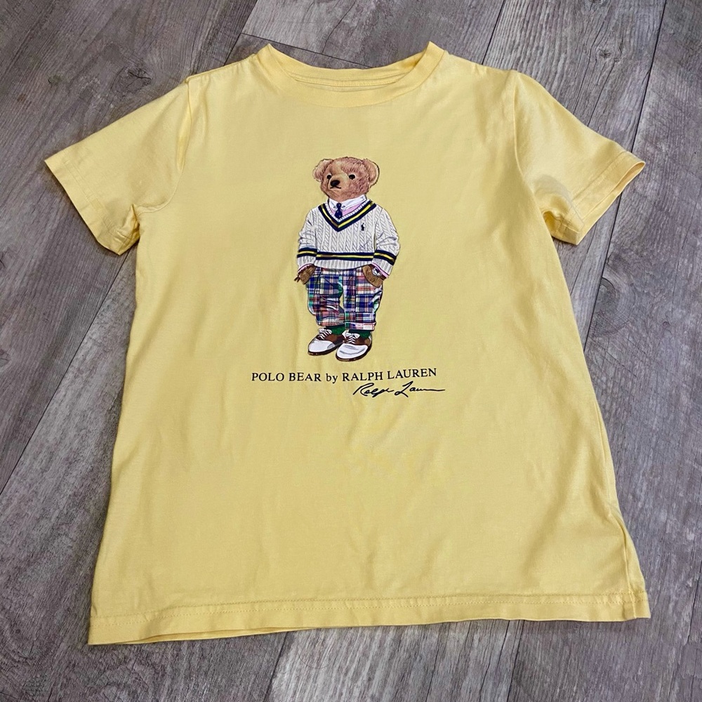 Polo by Ralph Lauren Yellow Tee with Bear Graphic